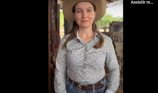 Carine Scheneider da Fazenda Nelore Clero, participante da 4ª Prova de Ganho de Peso